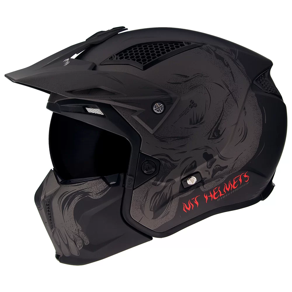 Black and deals grey motorcycle helmet